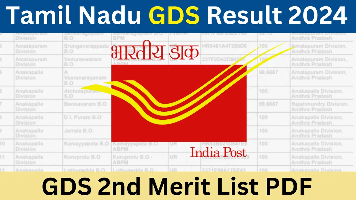 Tamil Nadu GDS 2nd Merit List 2024