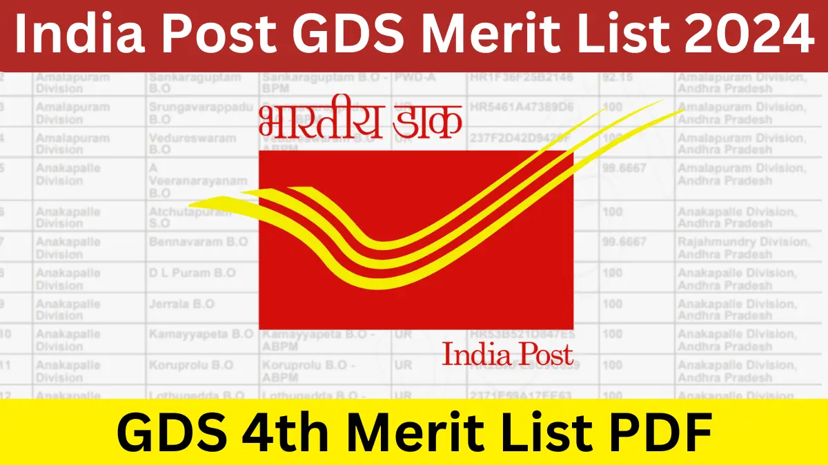 India Post GDS 4th Merit List 2024