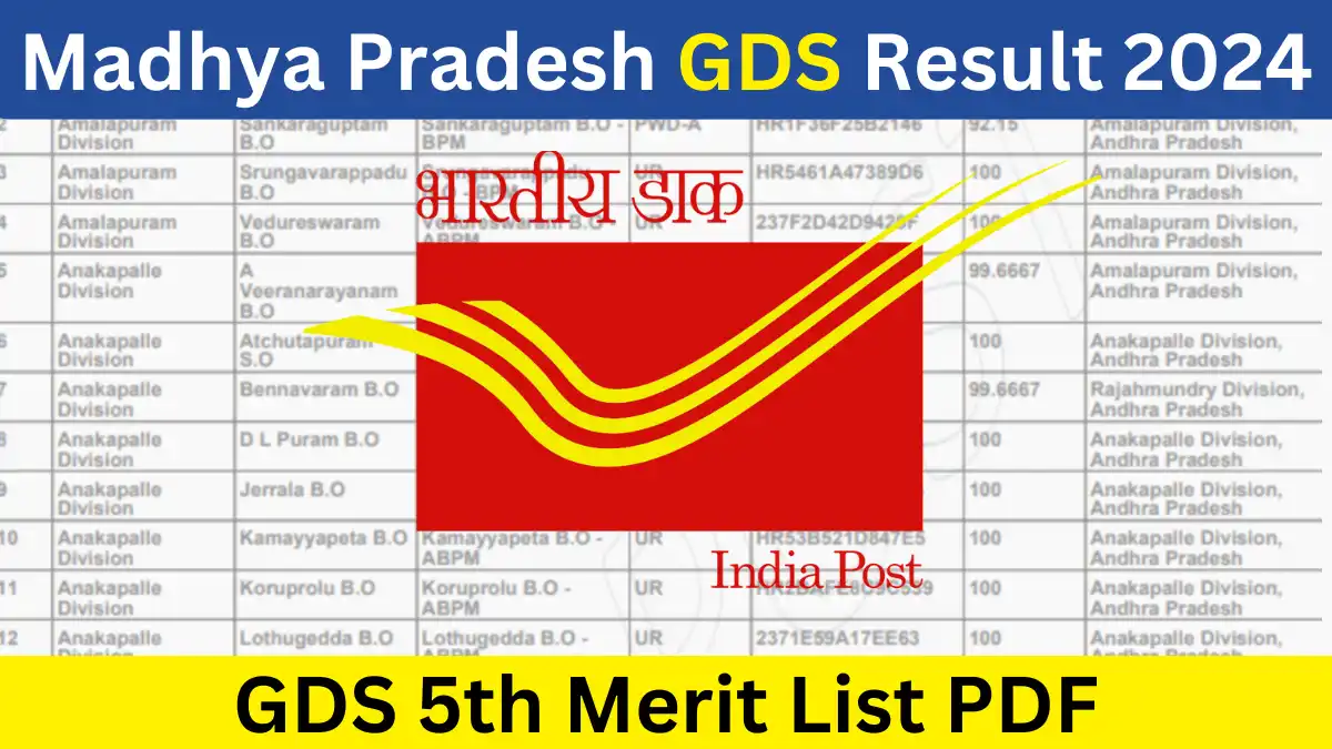 Madhya Pradesh GDS 5th Merit List 2024