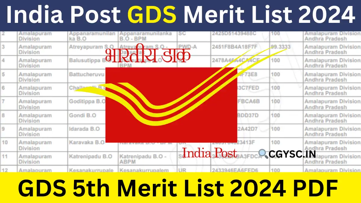 India Post GDS 5th Merit List 2024